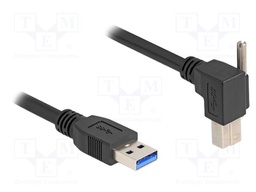 Cable; USB A plug,USB B angled plug; 1m; black; 26AWG,27AWG