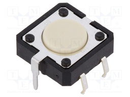 Microswitch TACT; SPST-NO; Pos: 2; 0.05A/24VDC; THT; none; 1.27N