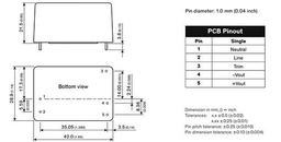 Converter: AC/DC; 15W; Uout: 48VDC; Iout: 313mA; 88.5%; Mounting: PCB