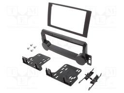 Radio mounting frame; Chrysler,Dodge,Jeep; 2 DIN; matt black