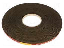 Gasket; EPDM; Thk: 2mm; L: 20m; W: 8mm; Mounting: self-adhesive