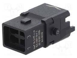Connector: rectangular; male; Han 1A; PIN: 4; 3P+PE; size 1A