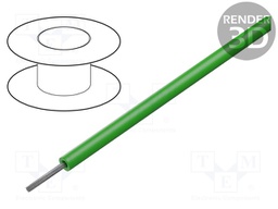 Wire; ThermoThin; stranded; Cu; 16AWG; green; PFA; 600V; 30.5m