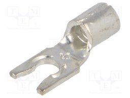 Fork terminal; M3,5; crimped; for cable; non-insulated; copper