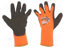 Protective gloves; Size: 9,L; orange; acrylic,latex; Thermo