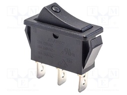 ROCKER; SPDT; Pos: 2; ON-(ON); 16A/250VAC; black; none; Body: black