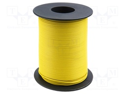 Wire; stranded; Cu; 1x0,14mm2; PVC; yellow; 60V; -10÷85°C; 100m