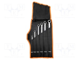 Wrench-set; combination spanner,with ratchet; long; 6pcs.