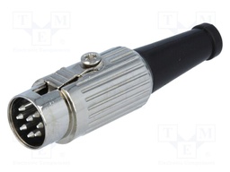 Plug; DIN; male; PIN: 8; Layout: 270°; straight; for cable; soldering