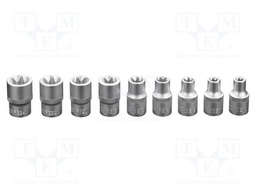 Wrenches set; Torx® socket,socket spanner; Mounting: 1/2"; 9pcs.