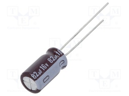 Capacitor: electrolytic; low impedance; THT; 82uF; 16VDC; ±20%