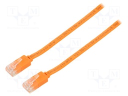 Patch cord; U/UTP; 6; stranded; Cu; PVC; orange; Len: 1.5m; 32AWG