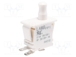 Switch: push-button; Pos: 2; SPDT; 12A/250VAC; white; Illumin: none