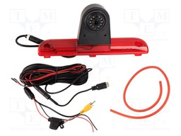 Rear view camera; 115°; black,red; 12VDC; Kit: camera; -30÷75°C