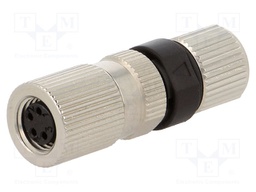 Connector: M8; female; PIN: 4; straight; for cable; plug; 75V; IP68