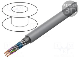 Wire; LiYCY-CY; 6x2x0,25mm2; PVC; grey; 500V; ECE R-118