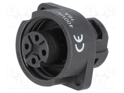 Socket; female; WA22; PIN: 4; 3+PE; IP67; 16A; screw terminal; 400V