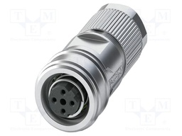 Connector: M12; plug; PIN: 4; 48V; straight; IP65; crimped; D code
