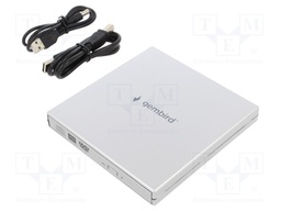 External DVD drive; silver; USB B; USB 2.0; 140x140x14mm