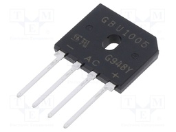 Bridge rectifier: single-phase; Urmax: 600V; If: 10A; Ifsm: 220A