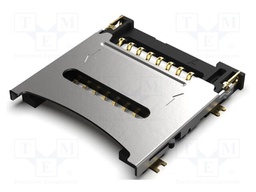 Connector: for cards; microSD; with hinged cover; SMT; gold flash