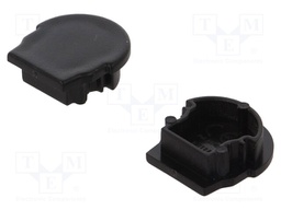 Cap for LED profiles; black; ABS; Application: UNI12