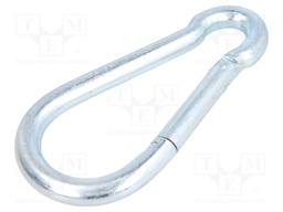 Snap hook; steel; for rope; 160mm; zinc; Size: 13mm