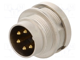 Connector: M16; male; for panel mounting,rear side nut,screwed