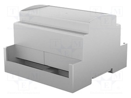 Enclosure: for DIN rail mounting; Y: 90mm; X: 87.8mm; Z: 62mm; grey