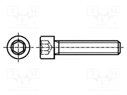 Screw; M2,5x10; DIN: 912; Head: cheese head; imbus; steel; zinc