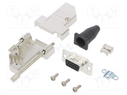 D-Sub HD; PIN: 15; female; shielded,with strain relief; soldering