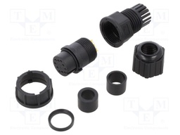 Plug; Connector: circular; size C; female; PIN: 10; 5A; IP67; 4÷9.6mm