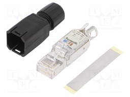 Plug; RJ45; PIN: 8; Cat: 5; gold-plated; Layout: 8p8c; 26AWG÷23AWG