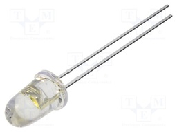 LED; white; 5mm; 120000mcd; 8°; Front: convex; 2.7VDC; No.of term: 2