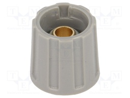 Knob; without pointer; ABS; Shaft d: 6.35mm; Ø16x15.5mm; grey