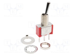 Switch: toggle; Pos: 2; SPDT; ON-(ON); 2A/250VAC; 5A/28VDC; -30÷85°C