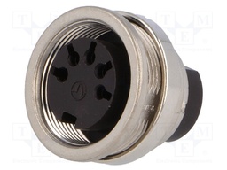 Connector: M16; female; for panel mounting,rear side nut; socket
