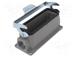 Enclosure: for HDC connectors; size D24B; with latch; angled