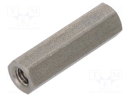 Screwed spacer sleeve; Int.thread: M4; 25mm; hexagonal