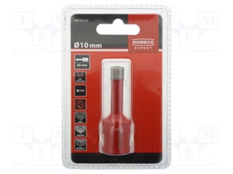Diamond hole saw; Ø: 10mm; Features: cooling wax cartridge