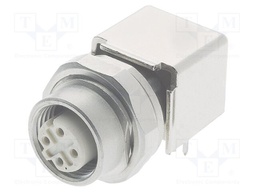 M12 panel feed though/PCB angled D-coded