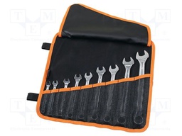 Wrench-set; combination spanner; Plating: chromium; 9pcs.