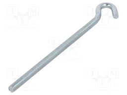 Hook; angular; steel; zinc; Thread len: 180mm; Overall len: 225mm