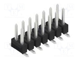 Connector: pin strips; pin header; male; PIN: 14; 2.54mm; SMT; 2x7