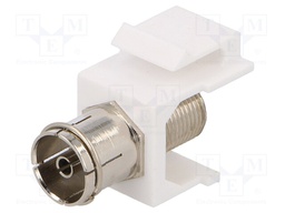 Adapter; socket; F socket,coaxial 9.5mm socket; female x2; white