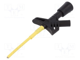 Clip-on probe; pincers type; 3A; black; Grip capac: max.3mm; 2mm