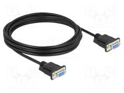 Cable; D-Sub 9pin socket,both sides; PVC; Len: 4m; black