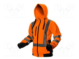 Visibility sweat; Size: XL; orange; VISIBILTY; with a hood