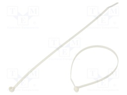 Cable Tie, Dome Top, Intermediate, Nylon 6.6 (Polyamide 6.6), Ivory, 203 mm, 3.6 mm, 51 mm, 40 lb