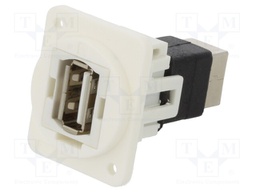 Coupler; USB A socket,USB B socket; FT; USB 2.0; plastic; 19x24mm